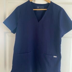 Figs Navy Blue Casma Scrub Top